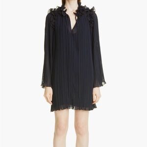 Rebecca Taylor Navy Blue Long Sleeve Dress